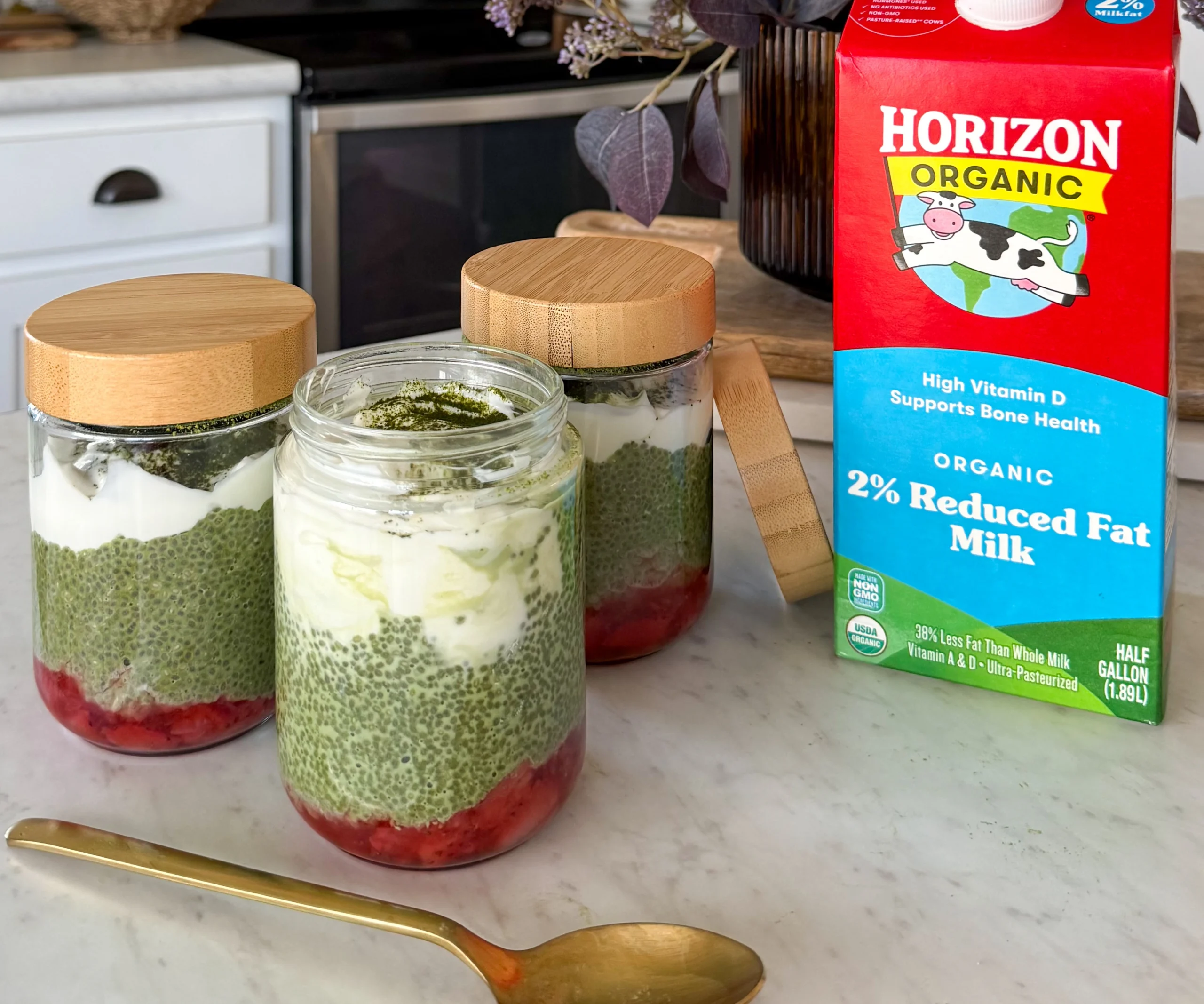 Strawberry Matcha Pudding
