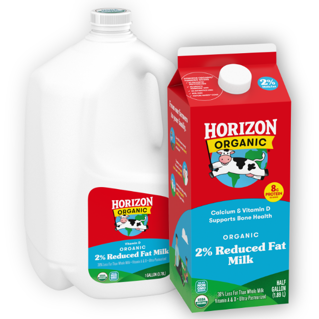 Organic reduced fat milk