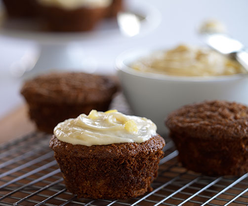 Carrot Cupcakes with Pineapple Cream Cheese Icing