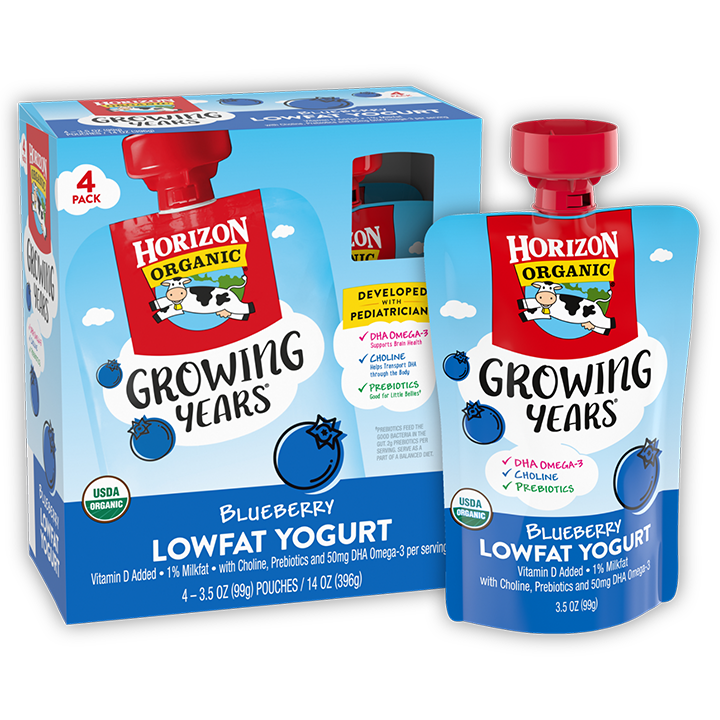 Horizon Growing Years™ Organic Blueberry Lowfat Yogurt Pouch For Kids