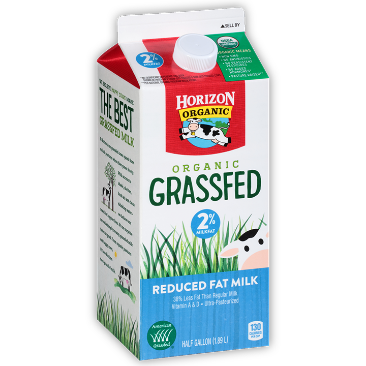 Organic grassfed reduced fat milk