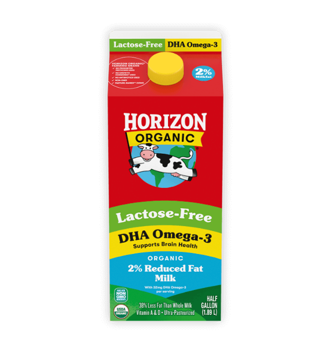 Organic Lactose-Free Reduced Fat Milk With DHA Omega-3